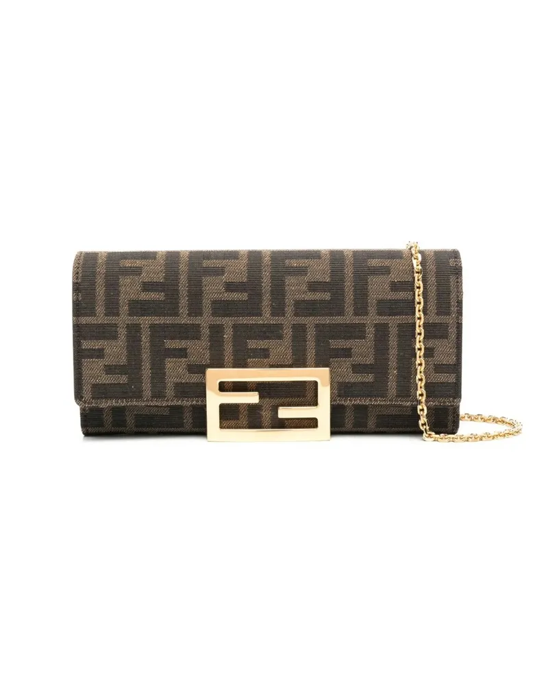 Fendi FF-print Wallet Brown