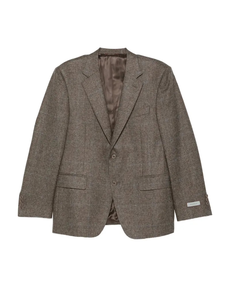 Canali Textured Two-button Jacket Brown