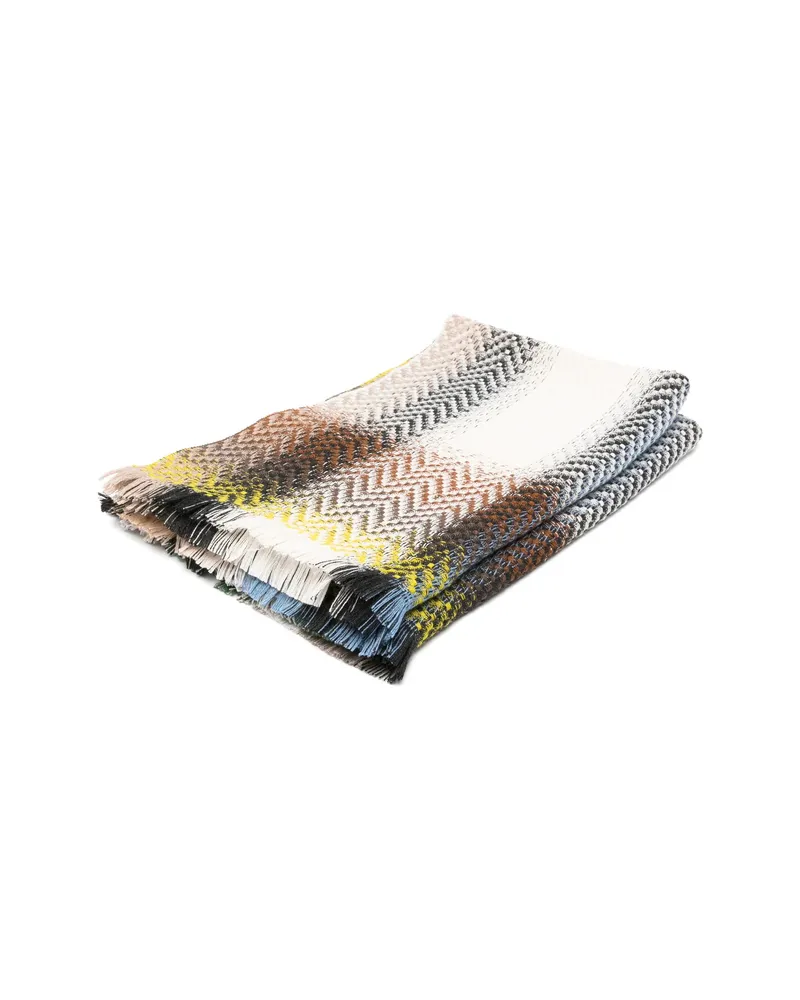 Missoni Home Check New Zig-zag Fringed Throw Neutrals