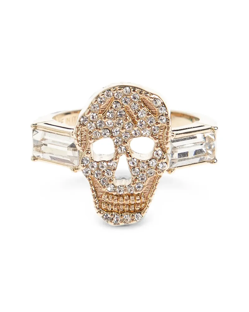Alexander McQueen Pavé Skull Ring Gold