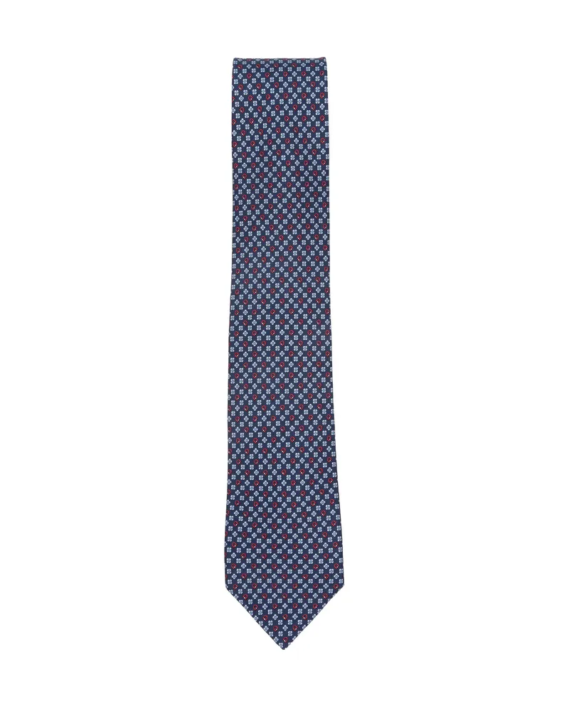 Ferragamo Floral-pattern Tie Blue