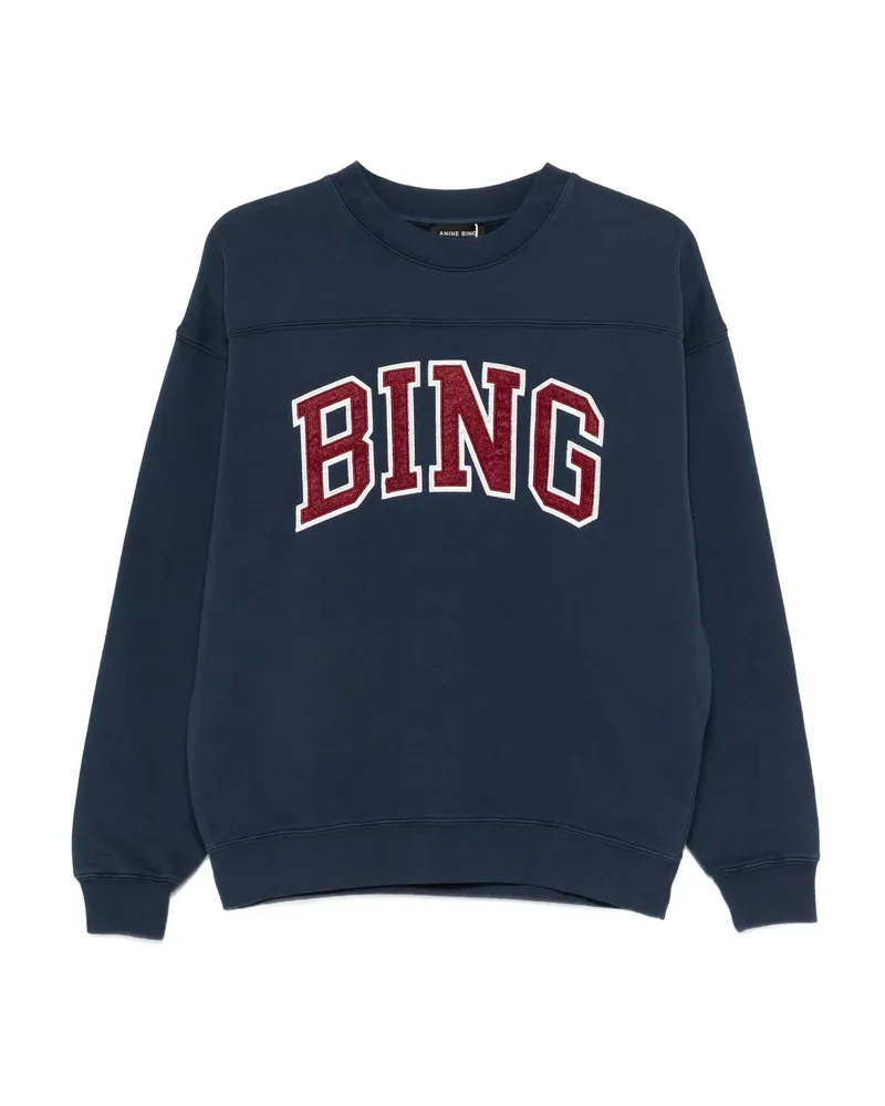 Anine Bing Trenton Logo Blue Sweatshirt Blue