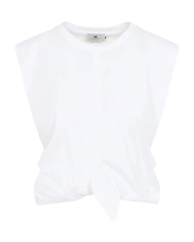 Elisabetta Franchi Knot-detail T-shirt White