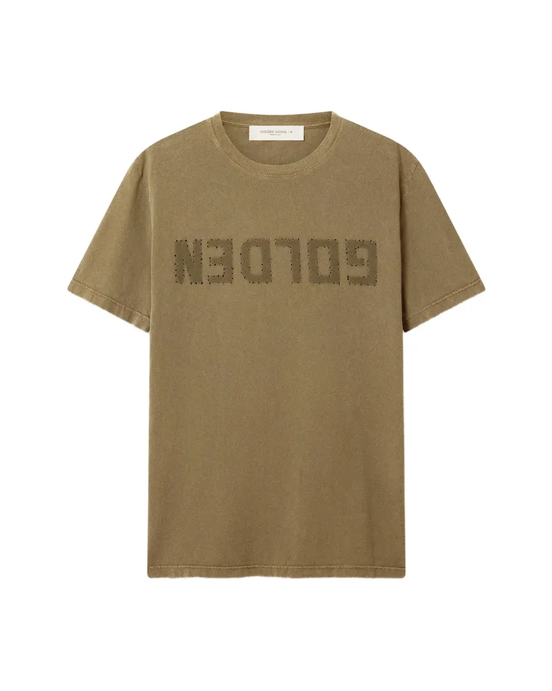 Golden Goose Logo-print Cotton T-shirt Green