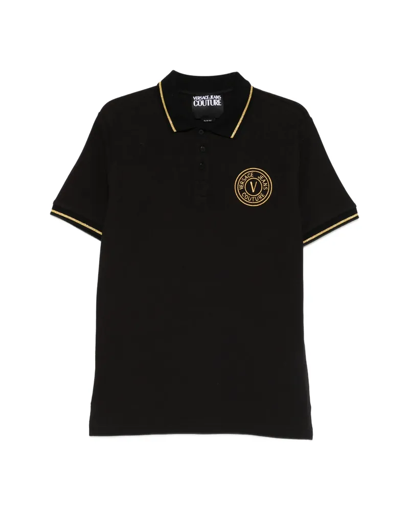 Versace Jeans Logo-appliqué Polo Shirt Black