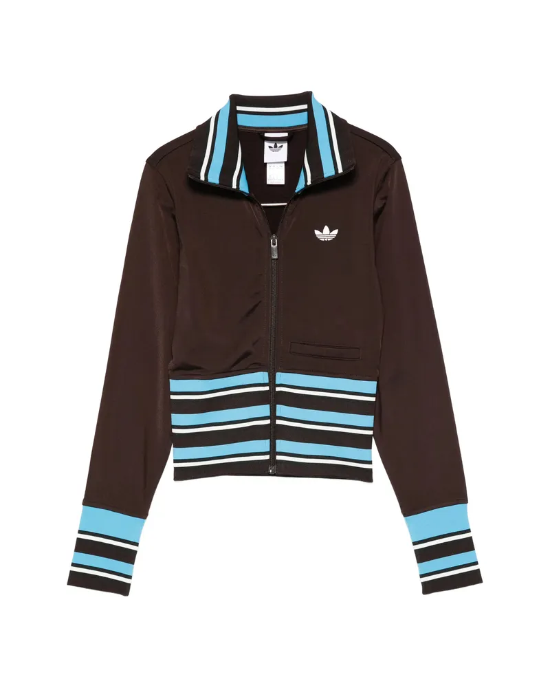 adidas Striped Zip Sweatshirt Brown