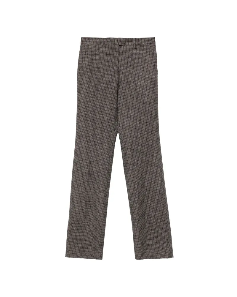 Etro Check Straight-leg Trousers Grey