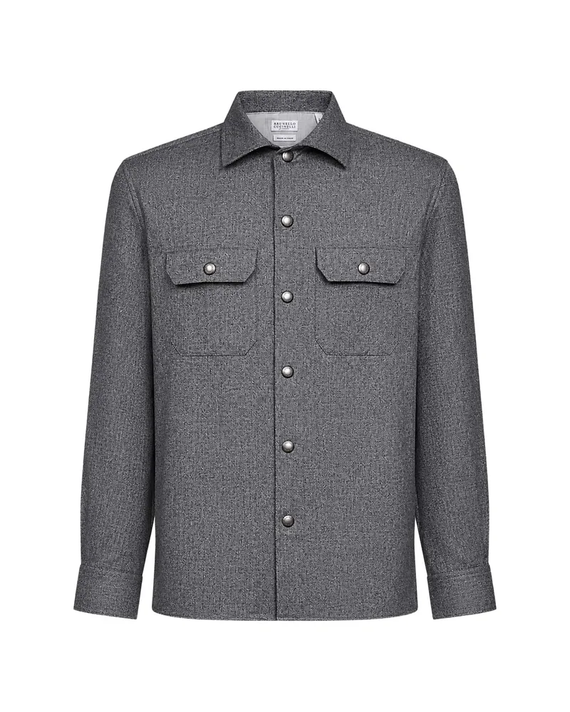 Brunello Cucinelli Virgin Wool Shirt Grey