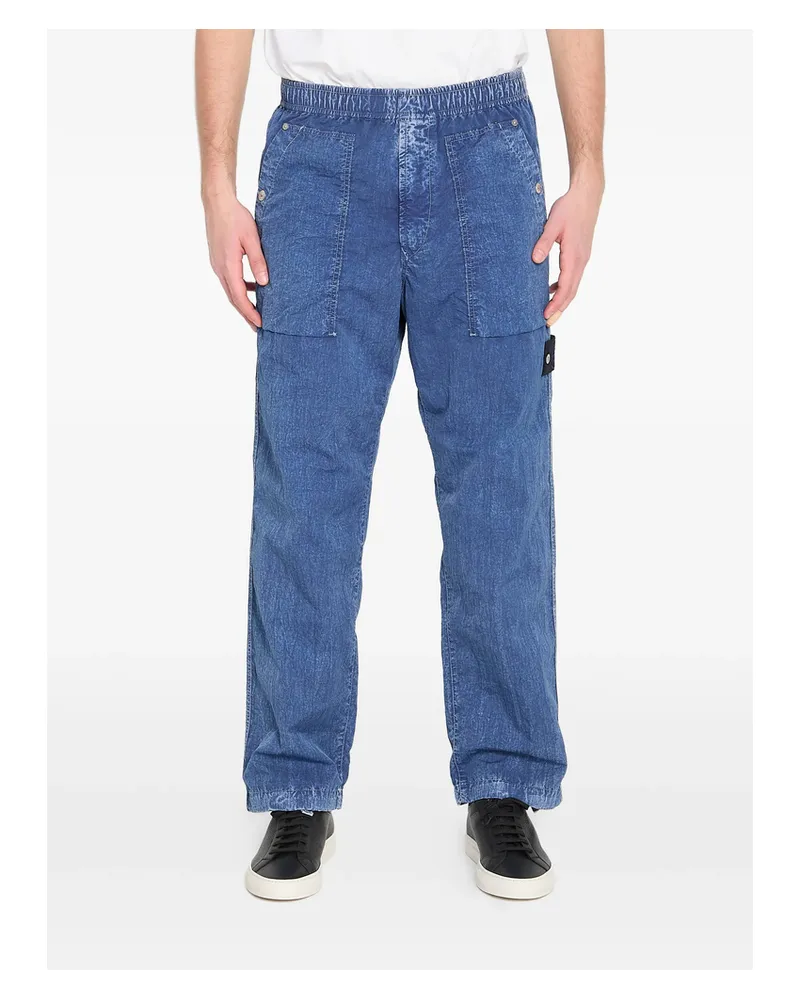 Stone Island Elasticated-waistband Trousers Blue
