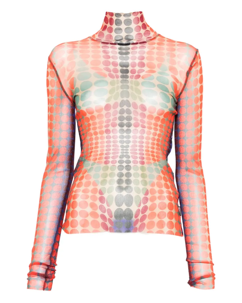 Jean Paul Gaultier Patterned Top Orange