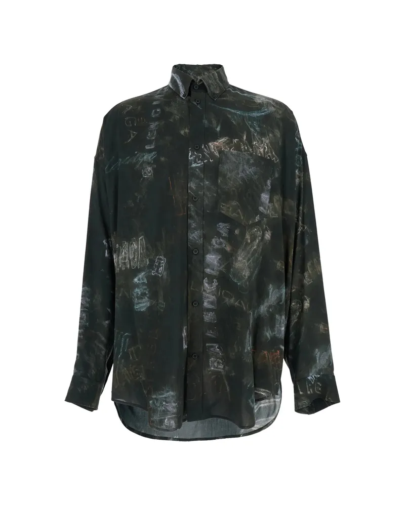 Balenciaga Chest-pocket Long-sleeve Shirt Black