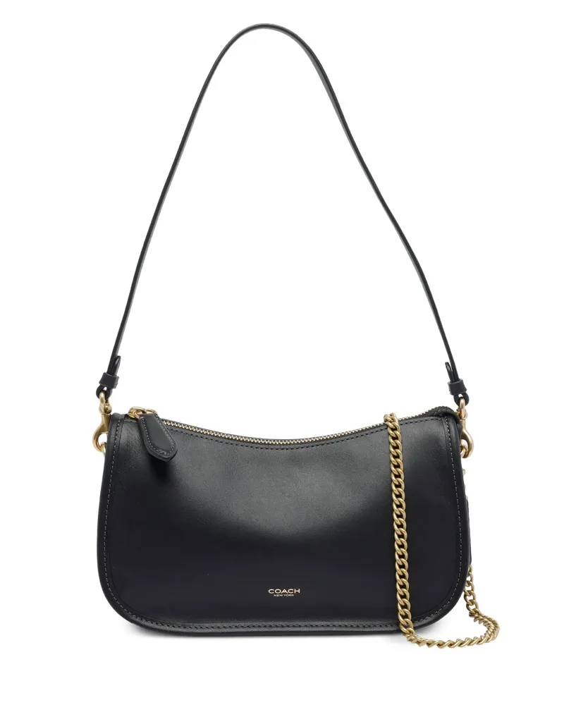 Coach Zip-closure Chain Strap Shoulder Bag Black