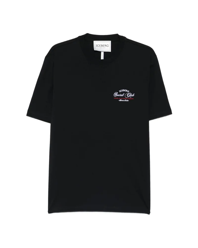 Iceberg Logo Crew Neck T-shirt Black