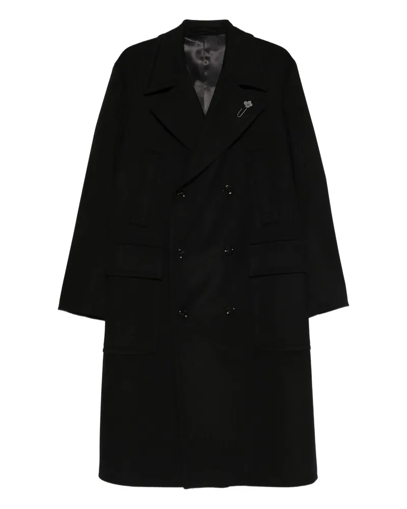 LARDINI Double-breasted Pocket Coat Black