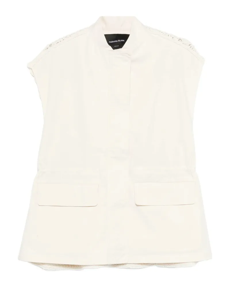 Fabiana Filippi Crochet-panel Waistcoat Neutrals