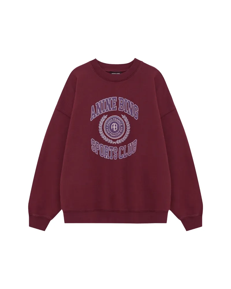 Anine Bing Miles Sweatshirt Collegiate - Burgundy Red