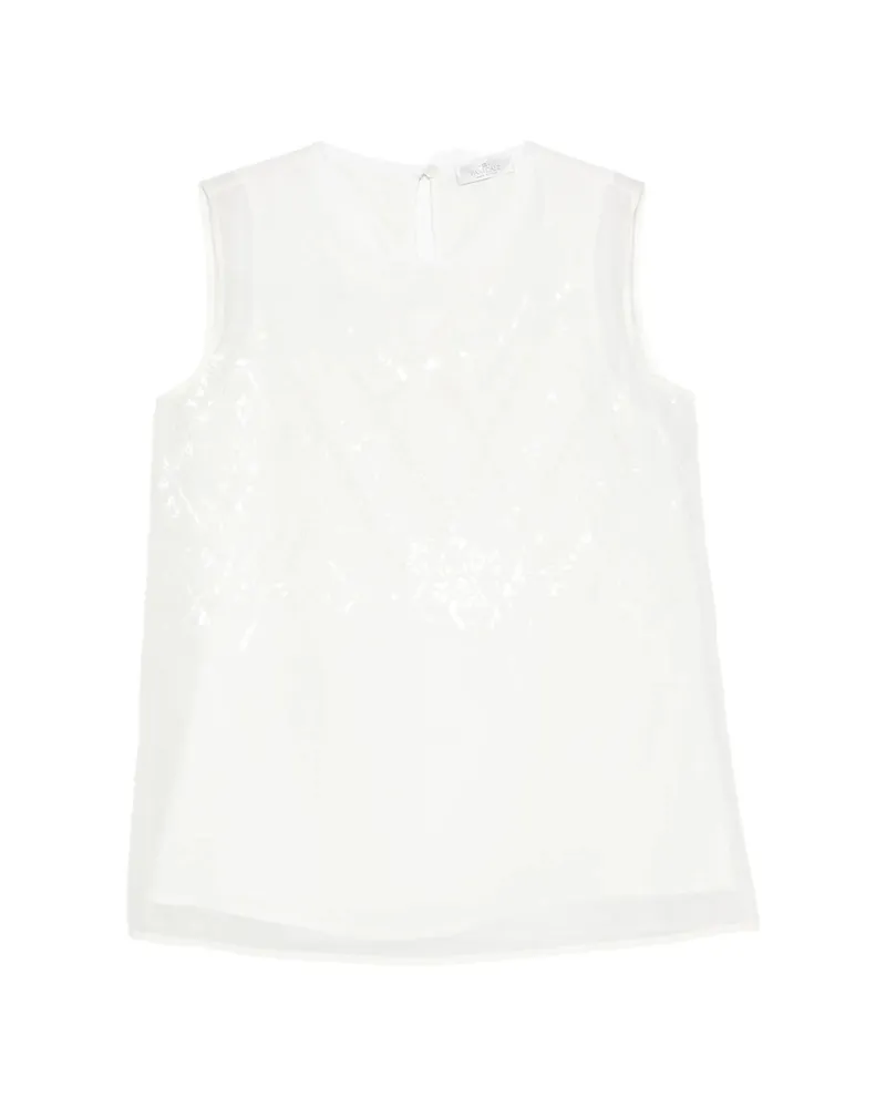 PANICALE Cashmere Sequin-embellished Sleeveless Top White