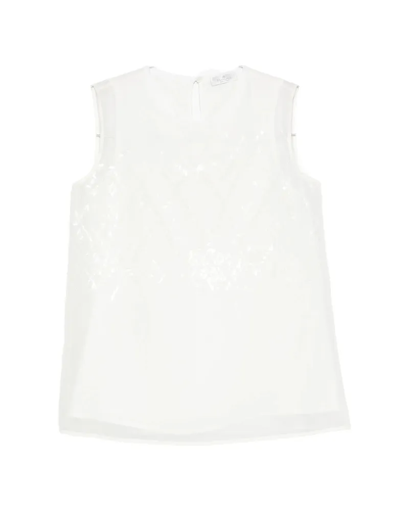 PANICALE Cashmere Sequin-embellished Sleeveless Top White
