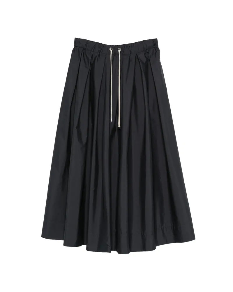 Max Mara Pineta Drawstring Pleated Midi Skirt Blue