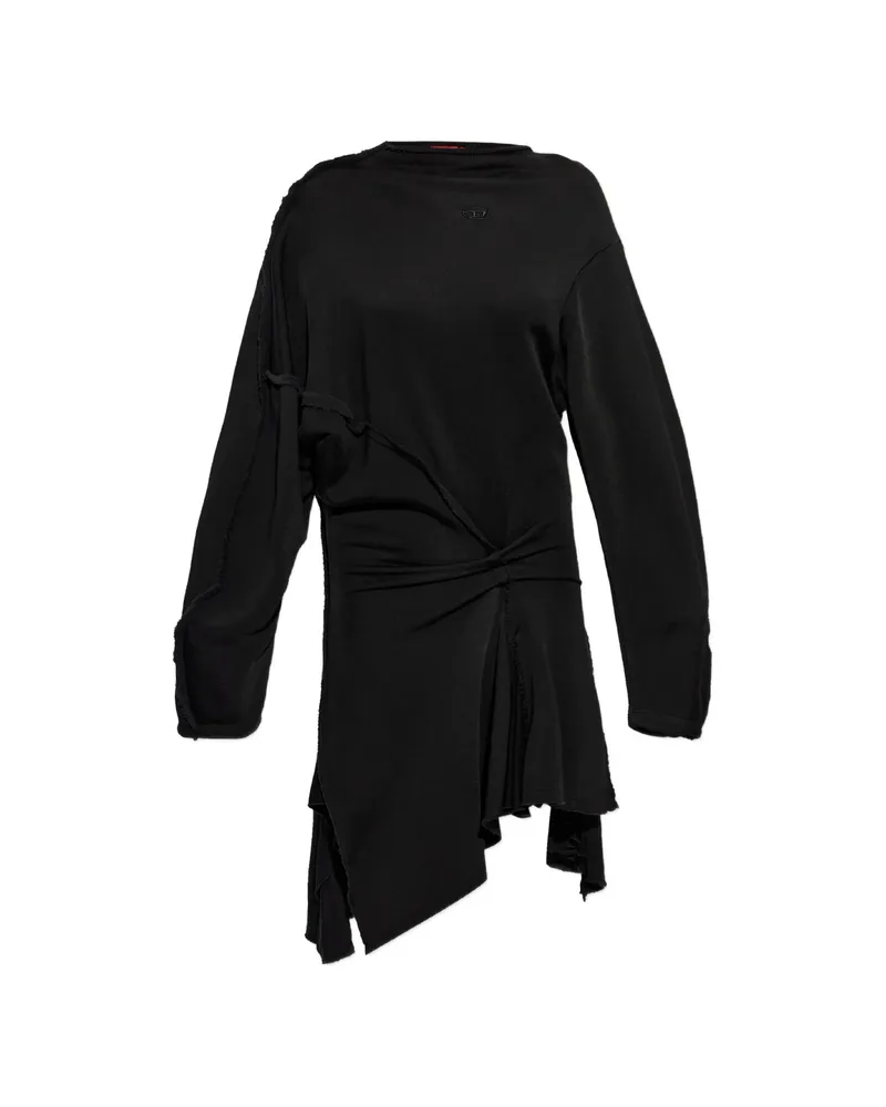 Diesel Frayed-edge Knotted Dress Black