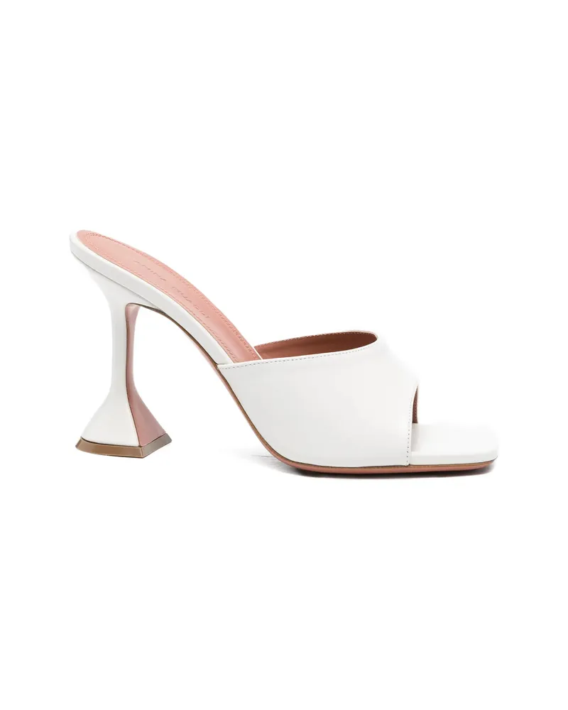Amina Muaddi Lupita Square-toe Heeled Sandals White