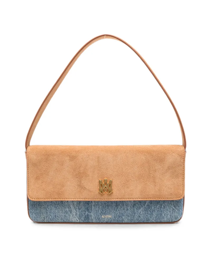 Amiri MA Millie Suede-panelled Shoulder Bag Brown