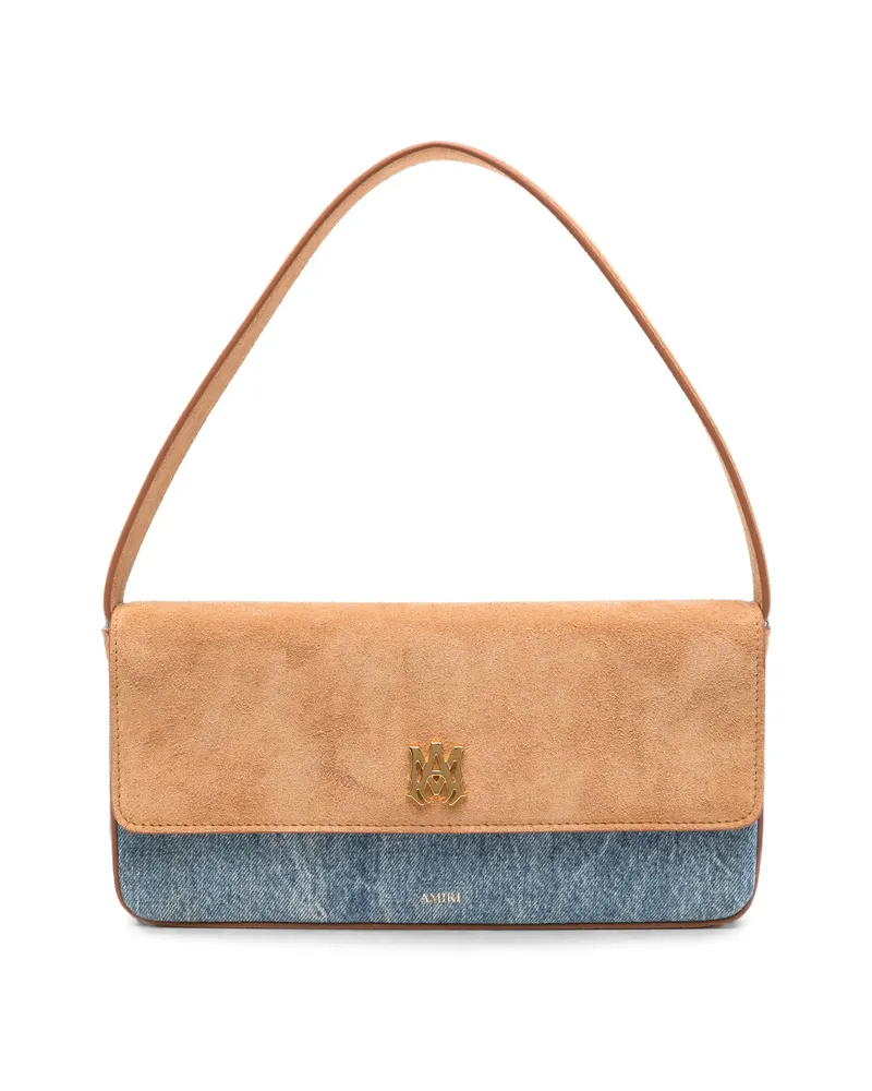 Amiri MA Millie Suede-panelled Shoulder Bag Brown