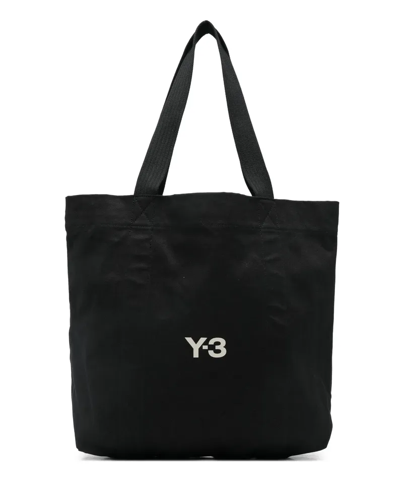 Y-3 Logo Canvas Tote Bag Black