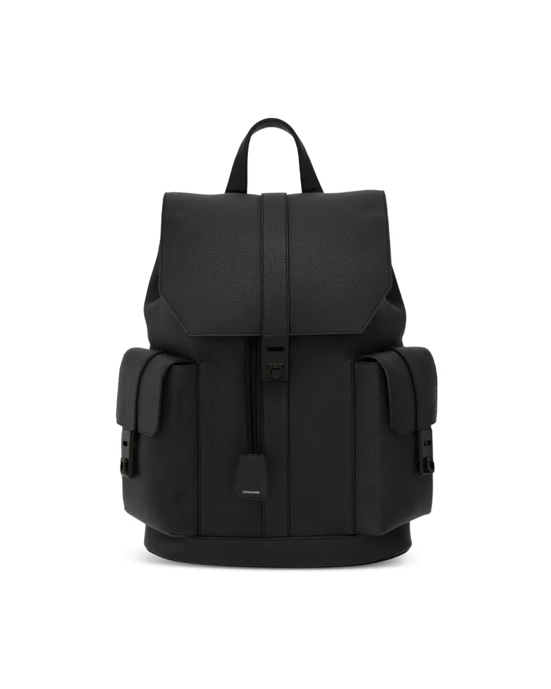 Ferragamo Hug Buckle Utility Backpack Black