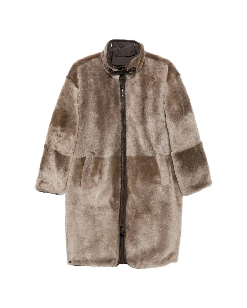 Brunello Cucinelli Shearling-trim Reversible Jacket Neutrals