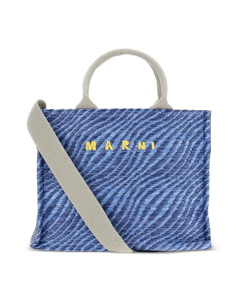Marni Small Logo-detail Tote Bag Blue