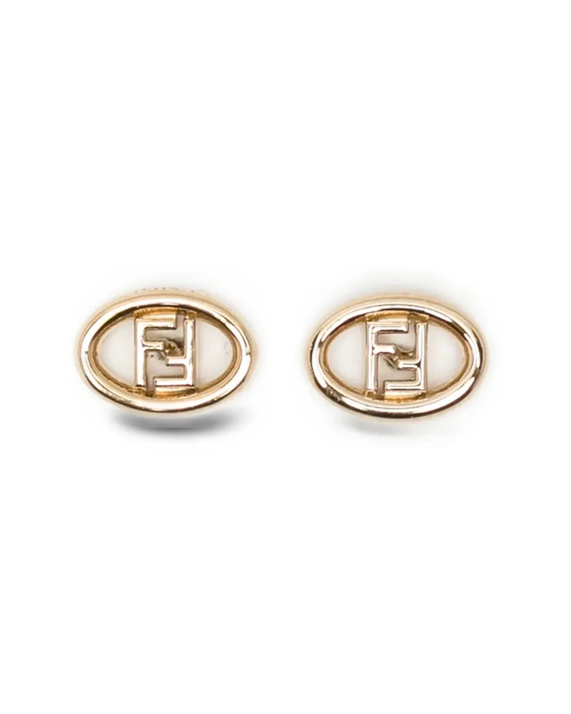 Fendi O'Lock Stud Earrings Gold