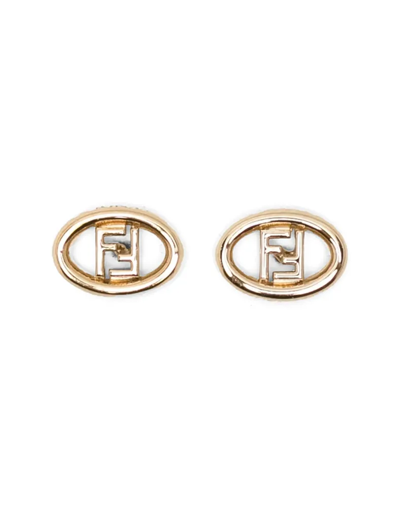 Fendi O'Lock Stud Earrings Gold