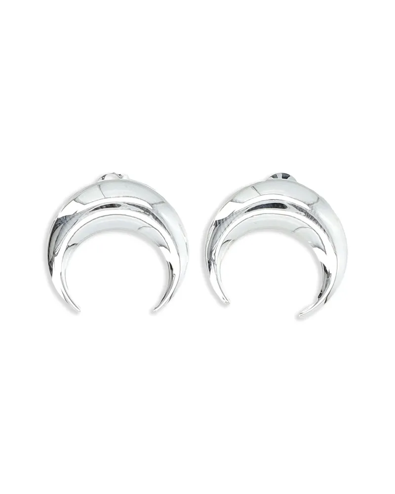Marine Serre Mini Crescent Moon Earrings Silver