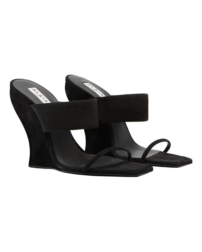 Alaïa Square-toe Curved Wedge Mules Black