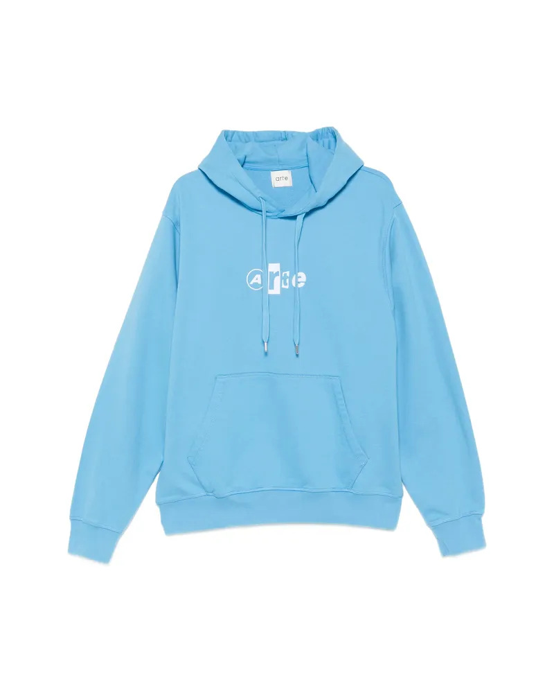 Arte Antwerp Logo-print Drawstring Hoodie Blue