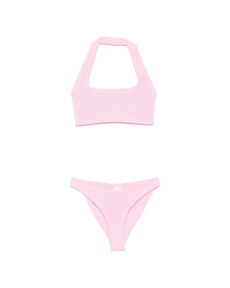 Hunza G Sandy Crinkle-effect Bikini Pink