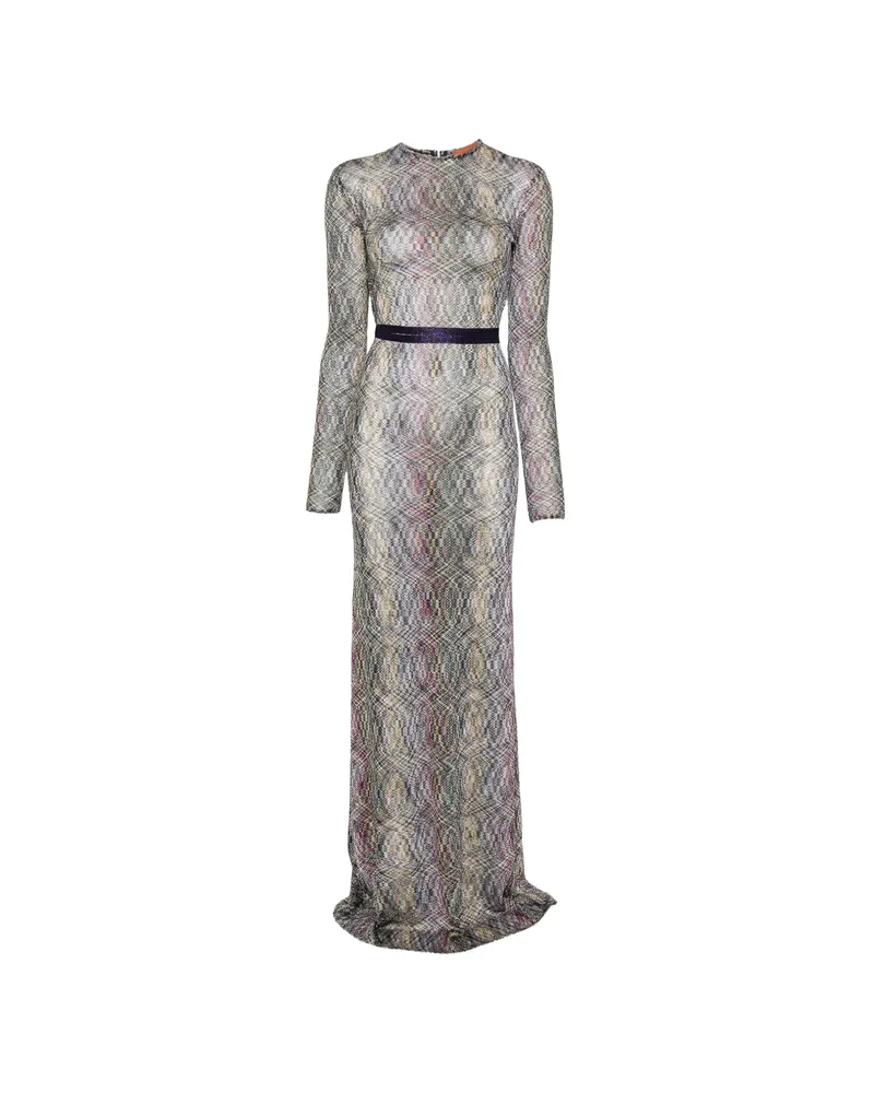 Missoni Zigzag-knit Open-back Dress Grey