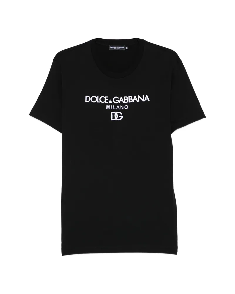 Dolce & Gabbana Logo-embroidered T-shirt Black