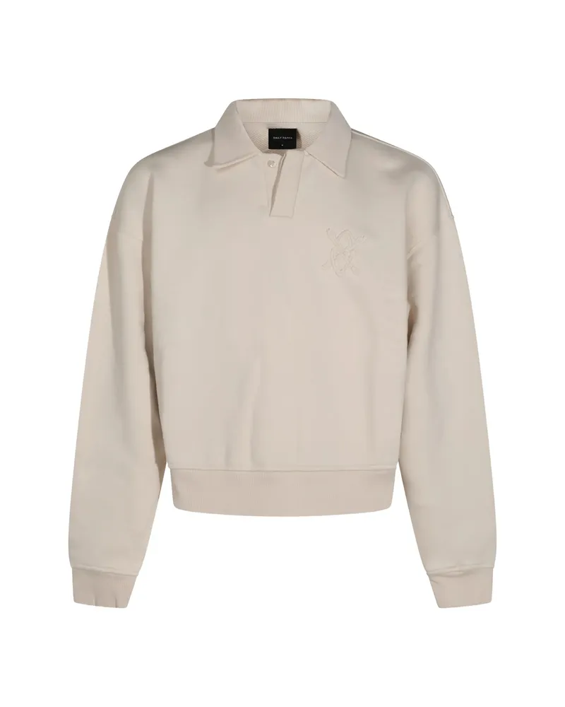 Daily Paper Logo-embroidered Polo Shirt Neutrals