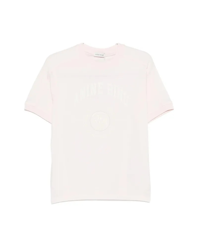 Anine Bing Jaylin Crew-neck Short-sleeve T-shirt Pink