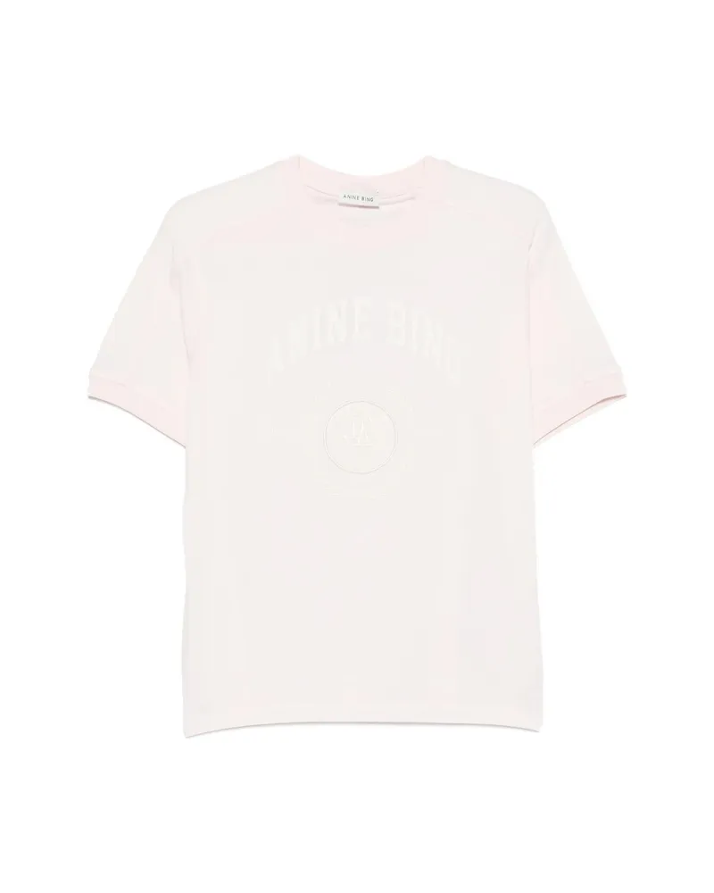 Anine Bing Jaylin Crew-neck Short-sleeve T-shirt Pink