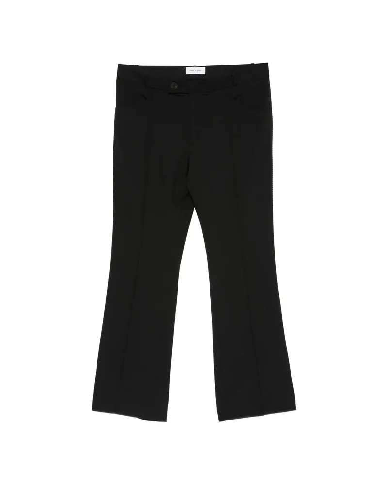 Ernest W. Baker Pressed-crease Flared Trousers Black