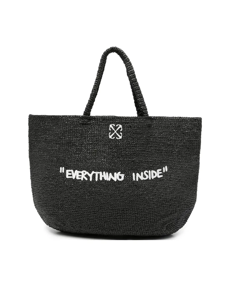 OFF-WHITE Jitney Arrows-motif Woven Tote Bag Black