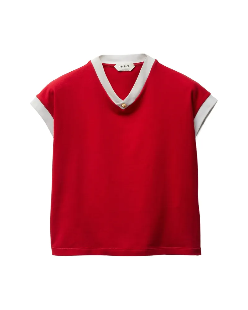 Versace V-neck Top Red