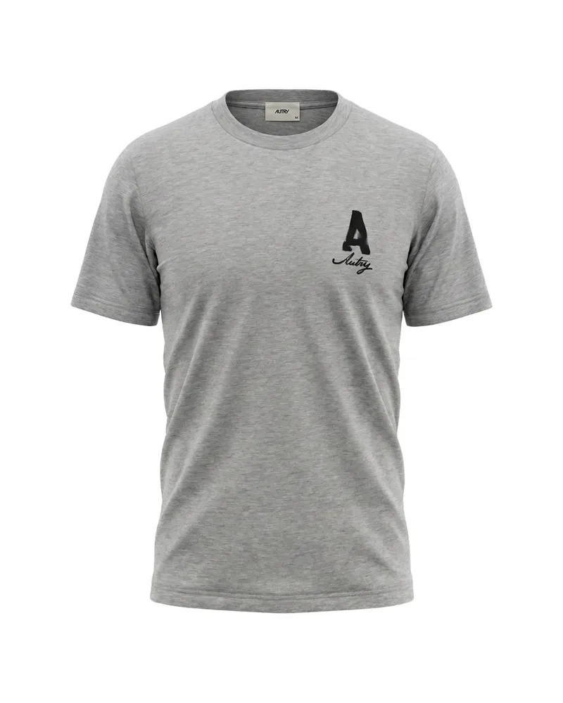 AUTRY Logo-print T-shirt Grey