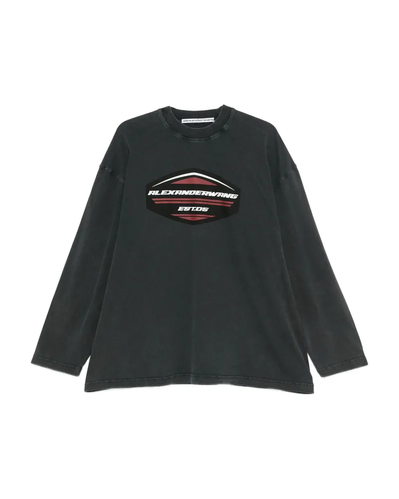 Alexander Wang Long-Sleeved Graphic Jersey Grey