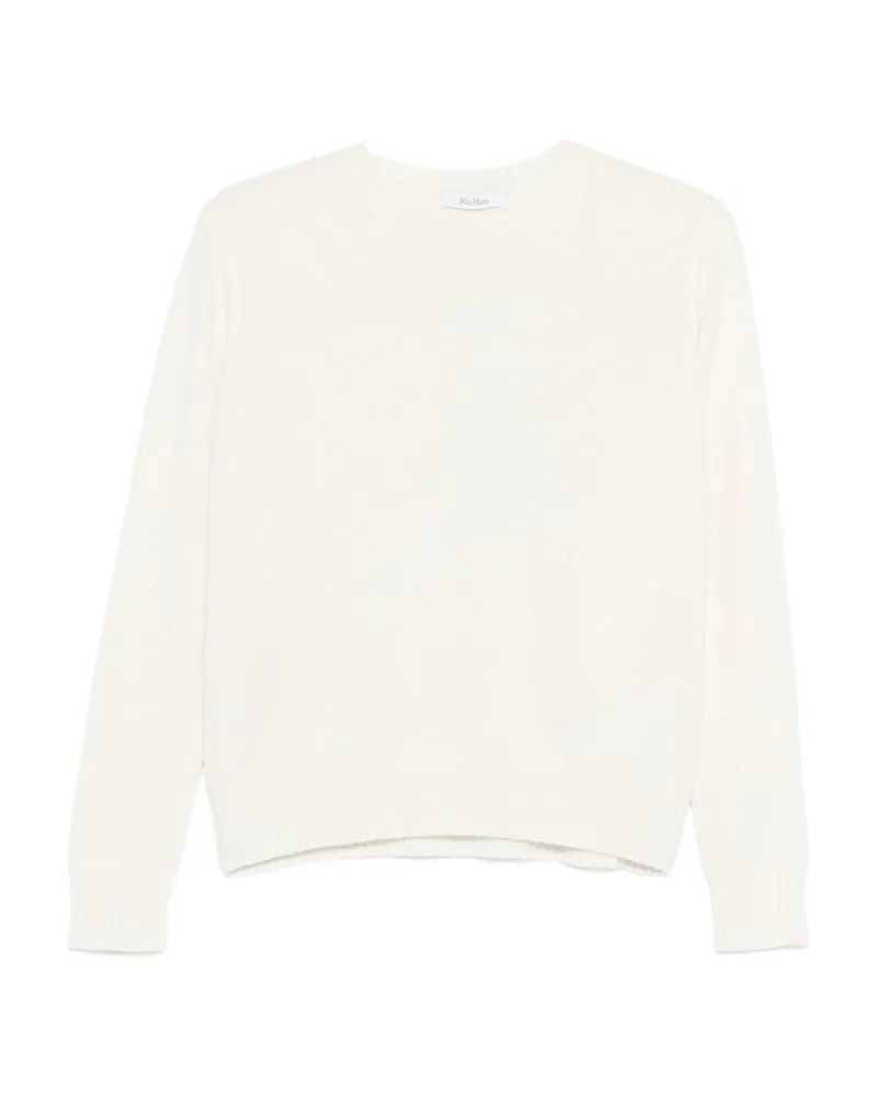 Max Mara Round-neck Long-sleeve Sweater White
