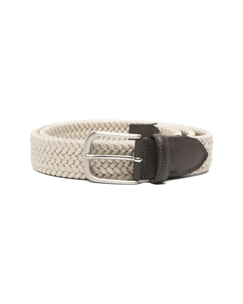 ERALDO Braided Leather-detail Belt Neutrals
