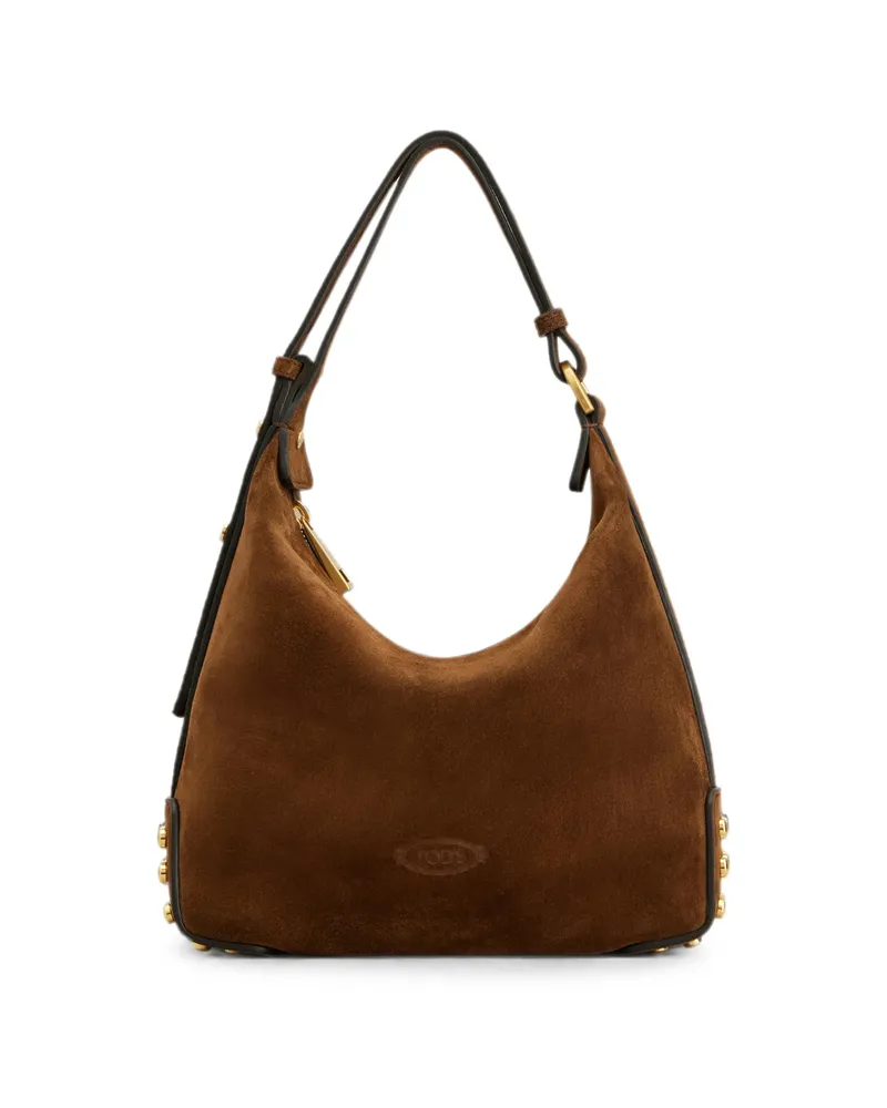 TOD'S Metal Dots Mini Bag In Suede Brown